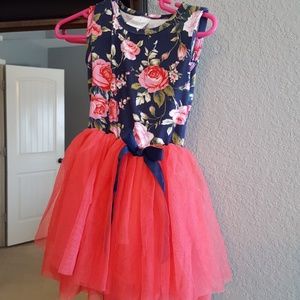 Tulle dress w/ matching necklace and bow.